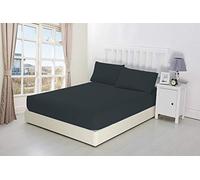 CreationsMart 100% Egyptian Cotton 10"/25CM Deep sheets Fitted - Single - Double - King - Super King Size - Bedding Bed Sheet & Pillow Pairs Case (Sold Separately) (Charcoal, King)