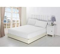 CreationsMart 100% Egyptian Cotton 10"/25CM Deep sheets Fitted - Single - Double - King - Super King Size - Bedding Bed Sheet & Pillow Pairs Case (Sold Separately) (White, King)