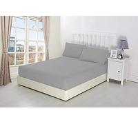 CreationsMart 100% Egyptian Cotton 10"/25CM Deep sheets Fitted - Single - Double - King - Super King Size - Bedding Bed Sheet & Pillow Pairs Case (Sold Separately) (Silver, Single)