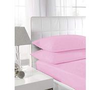 CreationsMart 100% Egyptian Cotton 10"/25CM Deep sheets Fitted - Single - Double - King - Super King Size - Bedding Bed Sheet & Pillow Pairs Case (Sold Separately) (Pink, PillowCase Pair)
