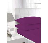 CreationsMart 100% Egyptian Cotton 10"/25CM Deep sheets Fitted - Single - Double - King - Super King Size - Bedding Bed Sheet & Pillow Pairs Case (Sold Separately) (Purple, PillowCase Pair)