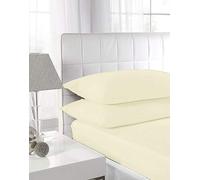 CreationsMart Luxury bedding 100% Egyptian Cotton 10"/25CM Deep sheets Fitted - Single - Double - King - Super King Size - Bed Sheet & Pillow Pairs Case (Sold Separately) (Cream, PillowCase Pair)