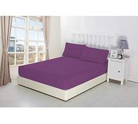 CreationsMart Luxury Bedding 100% Egyptian Cotton 40CM/16 Extra Deep Fitted Sheets (Purple, King)