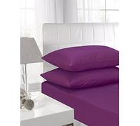 CreationSmart Luxury Bedding 100% Egyptian Cotton 40CM/16 Extra Deep Fitted Sheets (Purple, PillowCase Pair)