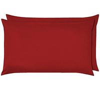 CreationSmart Luxury Bedding 100% Egyptian Cotton 40CM/16 Extra Deep Fitted Sheets (Red, PillowCase Pair)