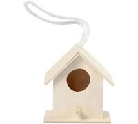 Creativ 1-Piece Wooden Mini Square Bird House Poplar
