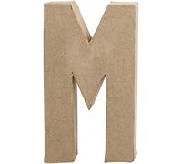 Creativ 100263 20.5 cm 1-Piece Papier Mache Letter M, Beige