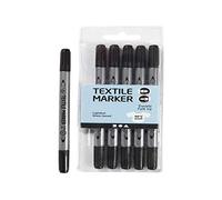 Creativ 100263 Company 6-Piece Fabric Markers, Black