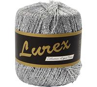 Creativ 100263 Glitter Yarn, L: 160 m, silver, 25g, Metal