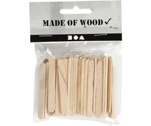 Creativ 100263 Ice Lolly Sticks, mini, L: 5,5 cm, W: 6 mm, birch, 50pcs