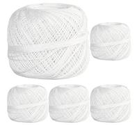 Creativ 100263 Mercerised Cotton Yarn, White, 20 g (Pack of 5)