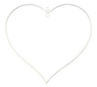 Creativ 100263 Metal Wire Ring, Size 13x13 cm, Thickness 25 cm, White, Heart, 10pcs