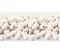 Creativ 100263 Wooden Beads, D: 8 mm, White, 15g, Approx. 100 pc (Pack of 2)