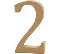 Creativ"2" MDF Number, Brown, 13 x 2 cm