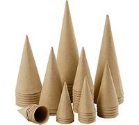 Creativ Papier Mâché Craft Cones - 20 to 50 Assorted Sizes - Cardboard Cones for Modelling Clay, Air Dry Clay, Crepe Paper & DIY Craft Projects