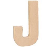 Creativ 26609 20.5 cm 1-Piece Papier Mache Letter J, Beige