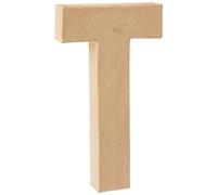 Creativ 26619 20.5 cm 1-Piece Papier Mache Letter T, Beige