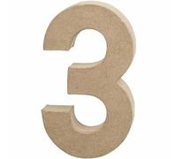 Creativ 26631 20 cm 1-Piece Papier Mache Number 3, Beige