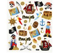 Creativ 28911 Fancy Glitter Stickers, sheet 15x16,5 cm, pirates, 1 sheet