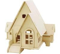 Creativ 57874 3D Wooden Construction Kit, House with ramp, size 22,5x17,5x20,5 , plywood, 1pc