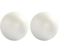 Creativ 543080 Hanging Ornament, 8cm Ø, Polystyrene, 5pcs, White (Pack of 2), Christmas