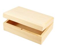 Creativ 576300 1-Piece Wooden Jewellery Box Magnetic Catch Lift Up Lid, Pine