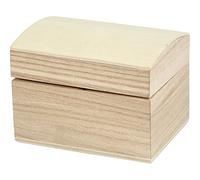 Creativ 57798 1-Piece Wooden Treasure Chest Curved Lid with Metal Closure