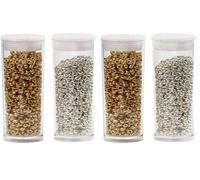Creativ 68685 Rocaille Seed Beads, Size 15/0, Hole Size 0,5-0,8 mm, Gold, Silver, 2x7g (Pack of 2)