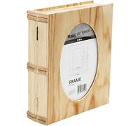 Creativ Book Box, Wooden, 21.7x18 cm, 5.6 cm Thick, 2 Compartments, Snap-on Lid