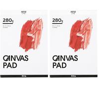 Creativ Canvas Block - A4, 280g - Primed & Bleached - Ideal for Acrylic & Oil Paint, White (Pack of 2)