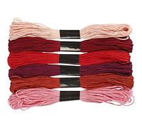 Creativ Company 6-Piece Embroidery Floss Assortment, Red Harmony