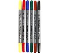 Creativ Company 6-Piece Fabric Markers, Assorted Colors