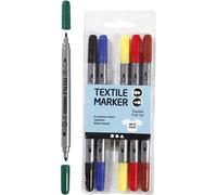 Creativ Company 6-Piece Fabric Markers, Assorted Colors (US IMPORT)