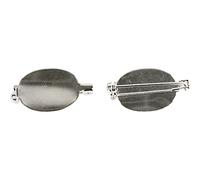 Creativ Company 600780 5-Piece Silver-Plated Brooch Backs
