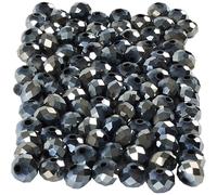 Creativ Company 61686 100-Piece Faceted Beads, Metallic Black
