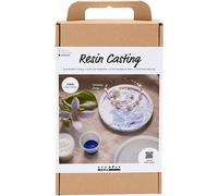 Creativ Company Craft Kit Resin Casting, Round Tray with Marbling, blue, white | Size: 1 Pack Creativ Company Multicolor 1 Pack