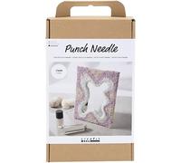 Creativ Craft Kit Punch Needle, Pastel Colours, Mirror, 1 Pack, Black