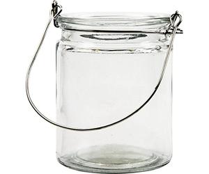 Creativ Glass Metal Candle Holder, 8cm x 10cm, 12pcs, Transparent