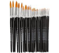Creativ Gold Line Brushes - 36pc Set, Nylon Bristles, Wooden Handles