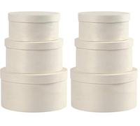 Creativ Round Wood Chip Box, D: 10+11+13 cm, Poplar Tree, 3 asstd (Pack of 2)