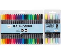 Creativ Textile Marker Pens Fabric Permanent Double Ended 20 Standard + 6 Pastel