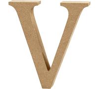 Creativ"V" MDF Letter, Brown, 13 x 2 cm