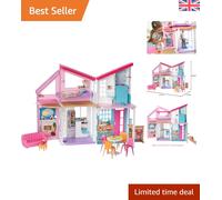Creative 2-Story Malibu Dollhouse with Furniture for Endless Storytelling