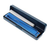 Creative 24 Hole Harmonica in C Key with Storage Box Blue | Stainless Steel and ABS Resin, Waterproof Build, Comfortable Hand Feel, Simple Small Design