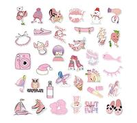 Creative 35pcs Fshion Cute Cartoon Toy Guitar Notebook Phone Waterproof Sticker Ornament Decors for Ki PVC Paper for Decor Printer Stickers Kids Cute Kitchen Journaling
