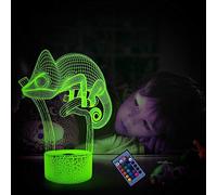 Creative 3D Chameleon Night Light 16 Colors Changing USB Power Remote Control Touch Switch Decor Lamp Optical Illusion Lamp LED Table Desk Lamp