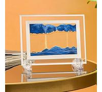 Creative 3D Colorful Moving Sand Frame Flowing Sand Arts Picture Sandscape Display Flowing Sand Painting Decor 30ML Yard Gnomes Statues Led (Blue, One Size)