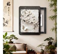 Creative 3D Distribution Box Decorative Painting, Hidden Sliding Fuse Box Covers Wall Mounted, Living Room Entryway Electric Panel Covers(E,65 x 85 cm (25.6 x 33.5 in))