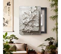 Creative 3D Distribution Box Decorative Painting, Hidden Sliding Fuse Box Covers Wall Mounted, Living Room Entryway Electric Panel Covers(C,55 x 65 cm (21.7 x 25.6 in))