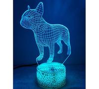 Creative 3D Dog Night Light USB Power Touch Switch Decor Table Desk Optical Illusion Lamps 7 Color Changing Lights LED Table Lamp Xmas Home Love Brithday Children Kids Decor Toy Gift